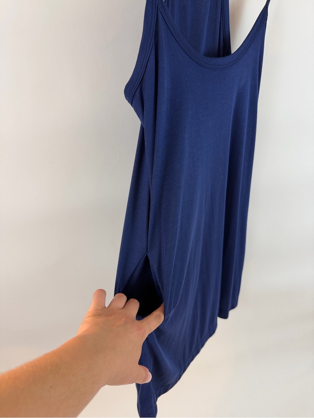 Chill Zone Navy Blue Ribbed Mini Swing Dress - Picture 8 of 8